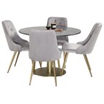 Round dining set (estelle, velvet deluxe)