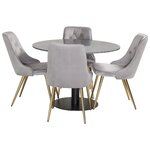 Round dining set (estelle, velvet deluxe)