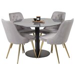 Round dining set (estelle, velvet deluxe)