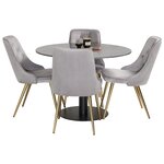 Round dining set (estelle, velvet deluxe)