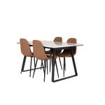 Rectangular dining set (estelle, polar)