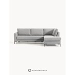 Pilka kampinė sofa-lova (luna) su kosmetiniu defektu