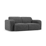 Boucle sofa &#39;lola&#39; tamsiai pilka, boucle, juodo plastiko