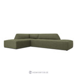 Modular corner sofa (sao) windsor &amp; co green, velvet, without legs, left