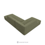 Modular corner sofa (sao) windsor &amp; co green, velvet, without legs, left