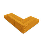 Modular corner sofa (sao) windsor &amp; co yellow, velvet, without legs, left