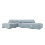 Modular corner sofa (sao) windsor &amp; co light blue, velvet, without legs, left