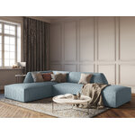 Modular corner sofa (sao) windsor &amp; co light blue, velvet, without legs, left