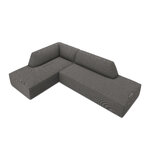 Modular corner sofa (sao) windsor &amp; co dark grey, velvet, without legs, left