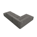 Modular corner sofa (sao) windsor &amp; co dark grey, velvet, without legs, left