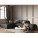 Modular corner sofa (sao) windsor &amp; co dark grey, velvet, without legs, left