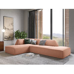 Modular corner sofa (sao) windsor &amp; co pink, velvet, without legs, left