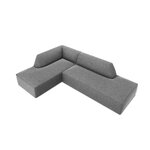 Modular corner sofa (sao) windsor &amp; co grey, velvet, without legs, left