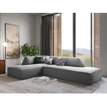 Modular corner sofa (sao) windsor &amp; co grey, velvet, without legs, left