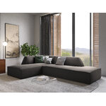 Modular corner sofa (sao) windsor &amp; co dark grey, velvet, without legs, left