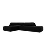 Modular corner sofa (sao) windsor &amp; co black, velvet, without legs, left