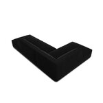 Modular corner sofa (sao) windsor &amp; co black, velvet, without legs, left