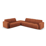 Kampinė sofa &#39;lola&#39; ruda, bukle, kairė