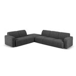 Kampinė sofa &#39;lola&#39; tamsiai pilka, boucle, kairė