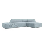 Modular corner sofa (sao) windsor &amp; co light blue, velvet, without legs, right