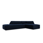 Modular corner sofa (sao) windsor &amp; co deep blue, velvet, without legs, right