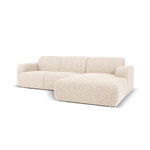 Kampinė sofa &#39;lola&#39; smėlio spalvos, boucle, geresnė