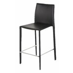 Black Leather Bar Stool Boreal