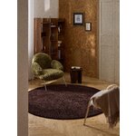 Dark Brown Round Wool Rug (Merima)D=200