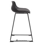 Black Faux Leather Bar Stool Tina (Actona) h=76