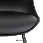 Black Faux Leather Bar Stool Tina (Actona) h=76
