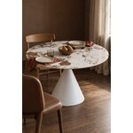 White Legged Onyx Pattern Dining Table (Amalfi Bianco)