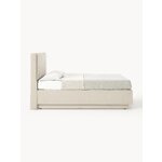 Кровать континентальная светло-бежевая (livia) 180x200 цельная