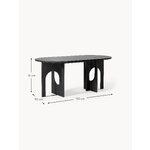 Black oval dining table (apollo) 180x90