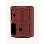 Matinės raudonos spalvos dizaino naktinis staliukas „Componibili“ (Kartell)