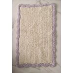 Purple Edged Bath Mat (Scallop) 50x80