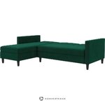 Dark green velvet corner sofa bed hartford with blemishes.