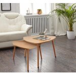 Set of brown coffee tables