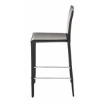 Black Leather Bar Stool Boreal