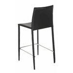 Black Leather Bar Stool Boreal
