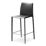 Black Leather Bar Stool Boreal