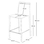Black Leather Bar Stool Boreal