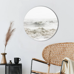 Round wall picture breaking waves ø90