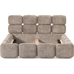 Dark Beige Upholstered Bed (Tayla) 140x200