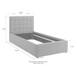 Gray bed frame 100x200cm intact