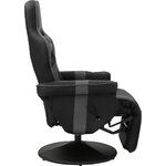 Juodos spalvos žaidimų kėdės dizainas su atpalaiduojančia atrama
