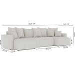 Light gray sofa bed with shelf (Napoli) (copy)