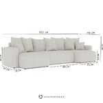 Tamsiai pilka U formos sofa-lova su lentyna (Napoli U) Comfort