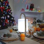 Battery-powered outdoor LED table lamp with bluetooth speaker and color change woody (batimex)
