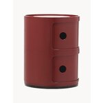 Matinės raudonos spalvos dizaino naktinis staliukas „Componibili“ (Kartell)