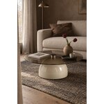 Smoked Glass Coffee Table with Cream Legs (Cupola)